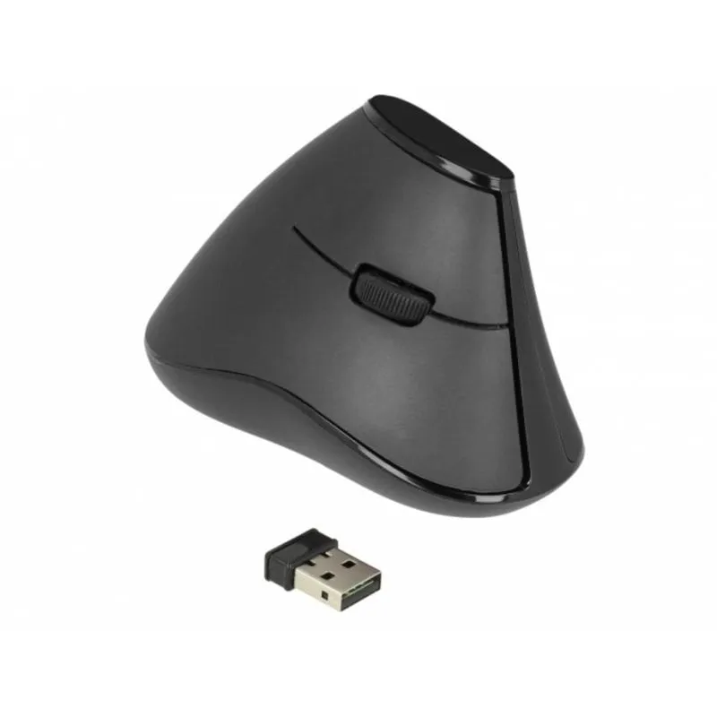 Ratón Delock 12622 RF Wireless 1000DPI Nero Verticale Destro Ergonomico - immagine 1