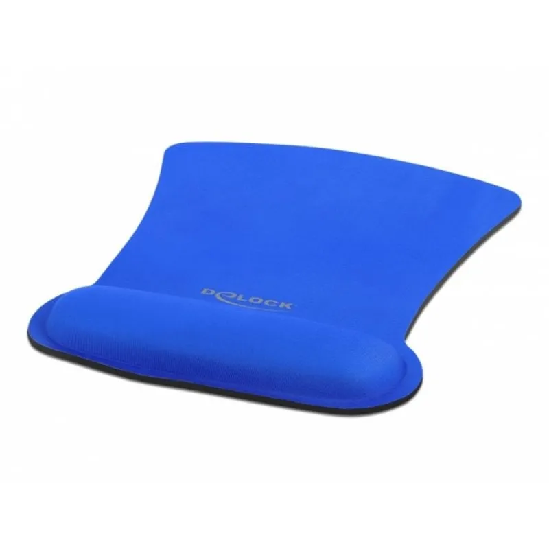 Tappetino per mouse ergonomico Delock con supporto per polso blu 255 x 207 mm - immagine 1