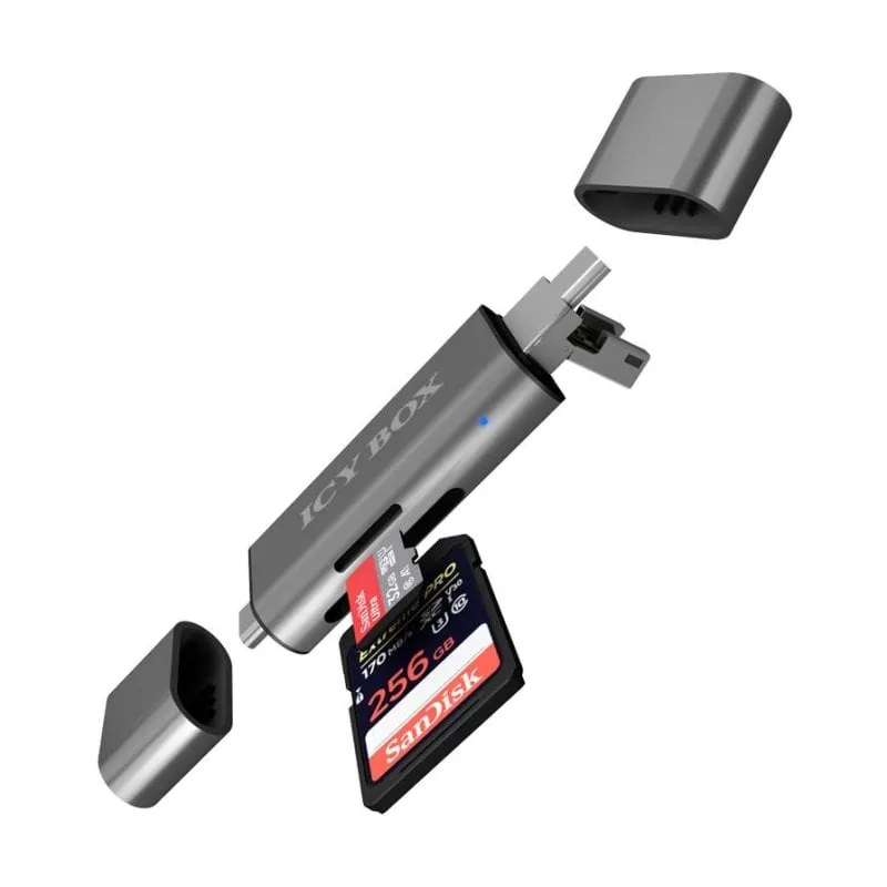 Lettore di schede ICY BOX IB-CR200-C MicroSD/SD USB 2.0 480 Mbit/s Nero - immagine 1