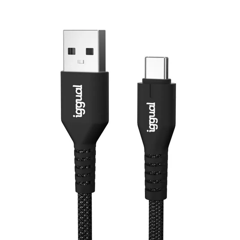 Cavo USB IGGUAL IGG320006 USB-A a USB-C 1,8 m USB 2.0 480 Mbit/s Nero - immagine 1