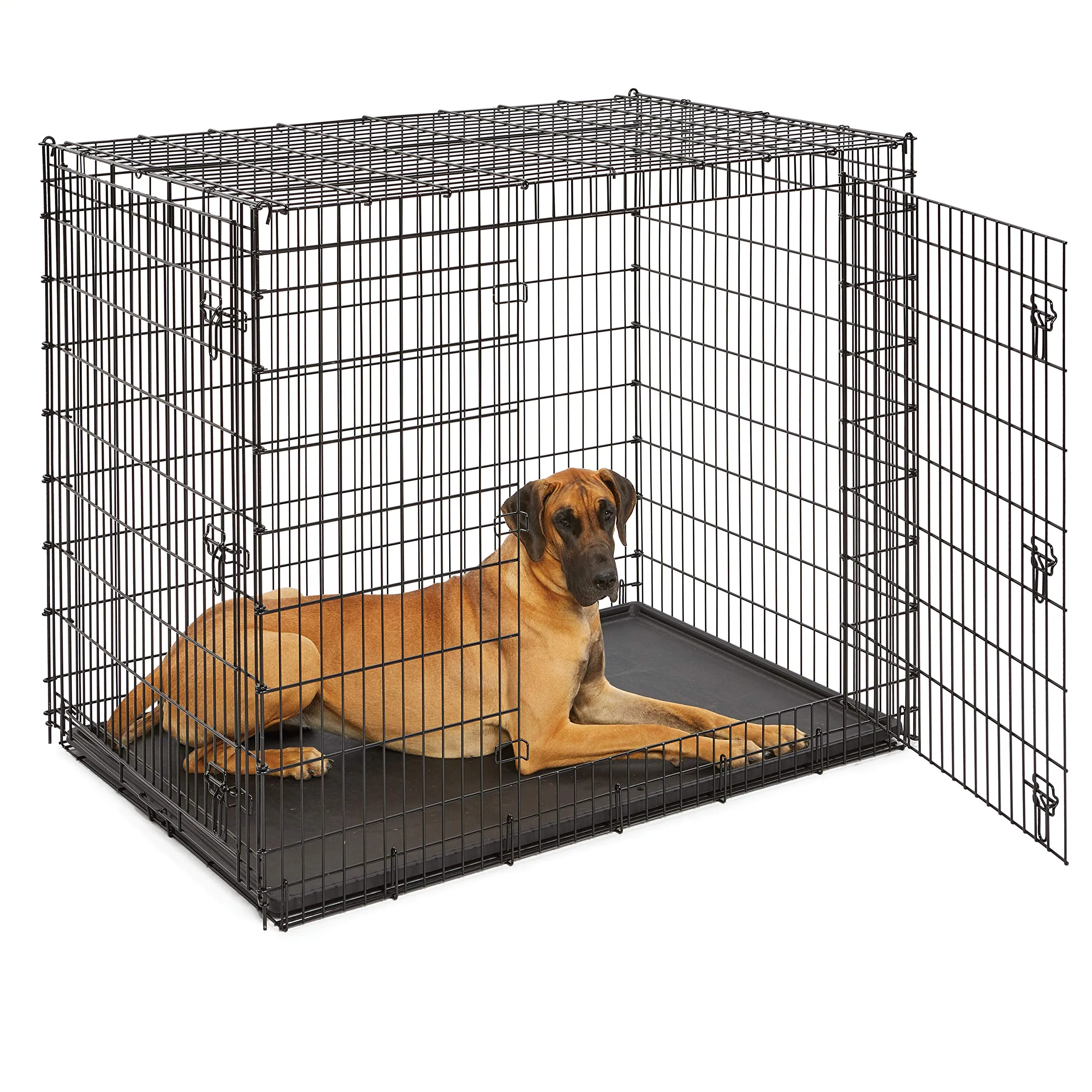 MidWest Homes for Pets Serie Solutions Gabbia per cani XXL a doppia porta da 137 cm, per le razze più grandi, montaggio robusto con perno a goccia, rivestimento in elettrodeposizione nero - immagine 4