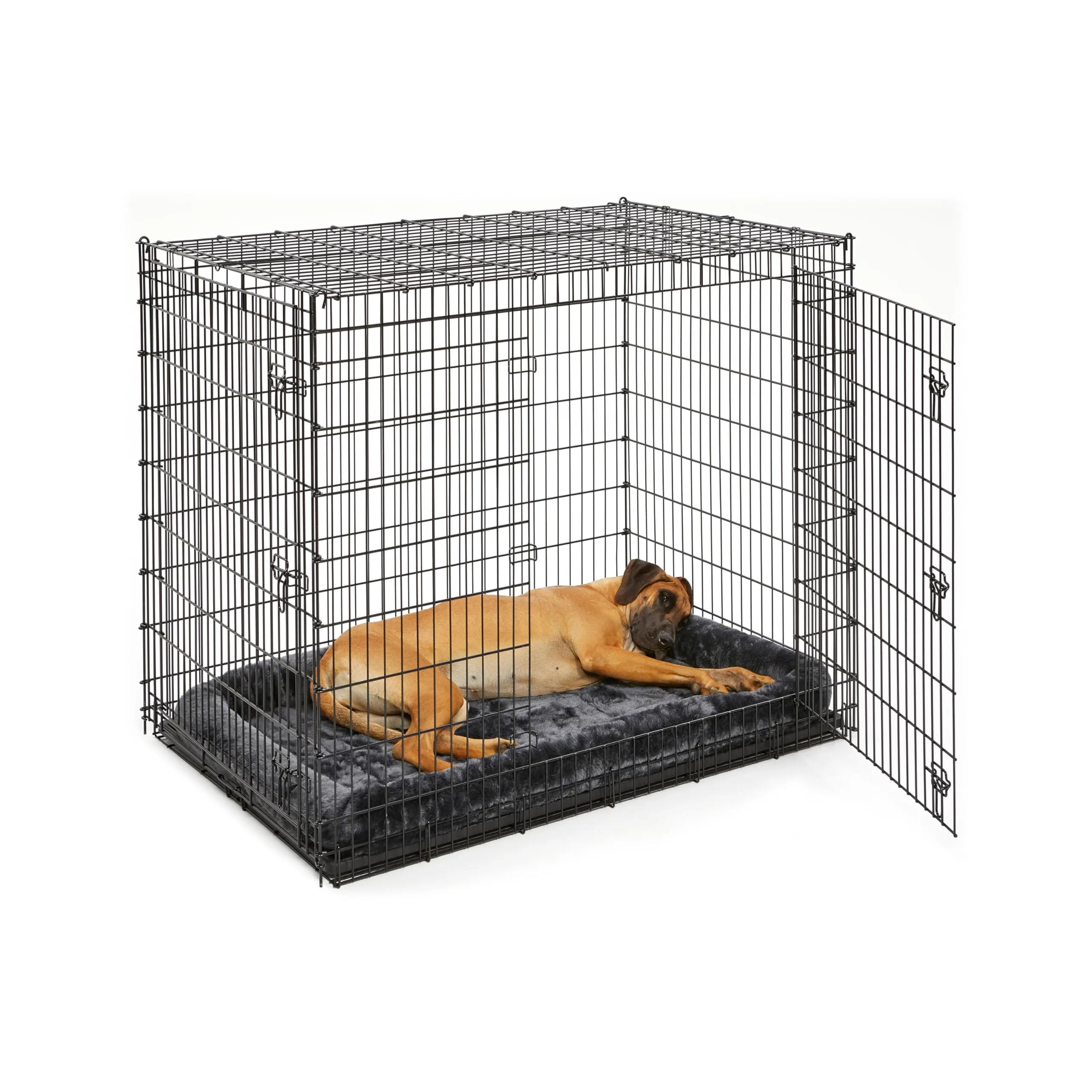 MidWest Homes for Pets Serie Solutions Gabbia per cani XXL a doppia porta da 137 cm, per le razze più grandi, montaggio robusto con perno a goccia, rivestimento in elettrodeposizione nero - immagine 5