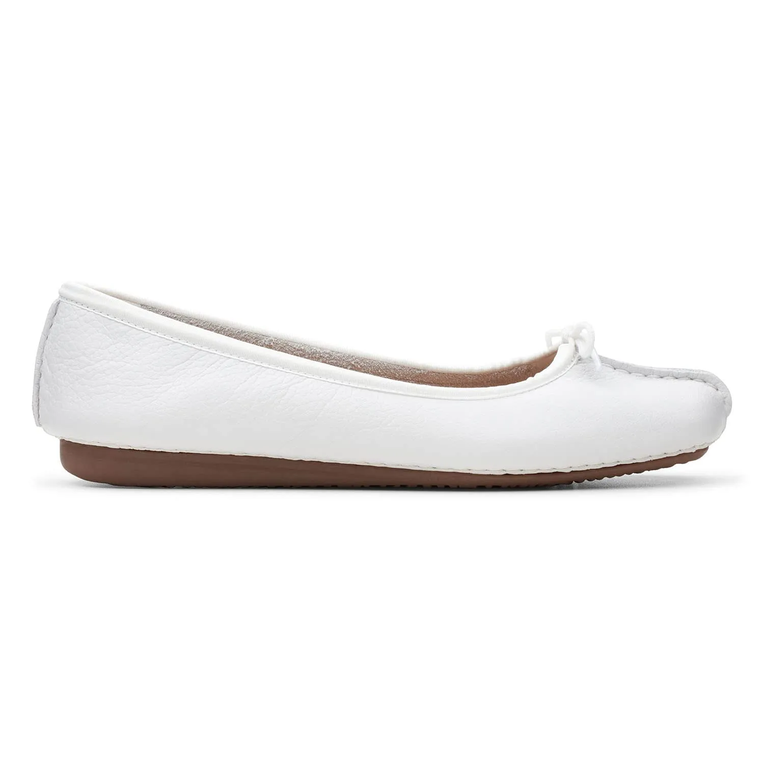 Clarks Freckle Ice, Ballerine Donna, Bianco White Leather, 42 EU - immagine 4