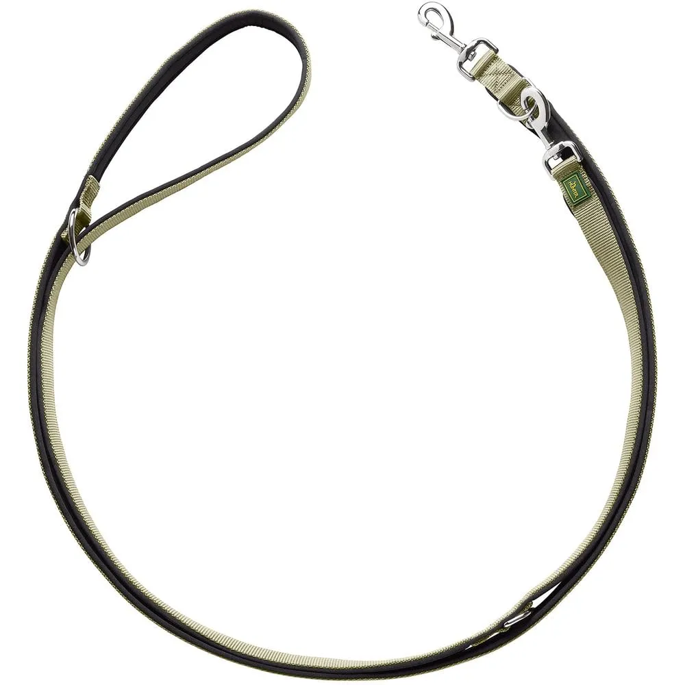 Guinzaglio da Passeggio Regolabile Neopren 25/200Nylon Oliva/Neopren Nero - immagine 1