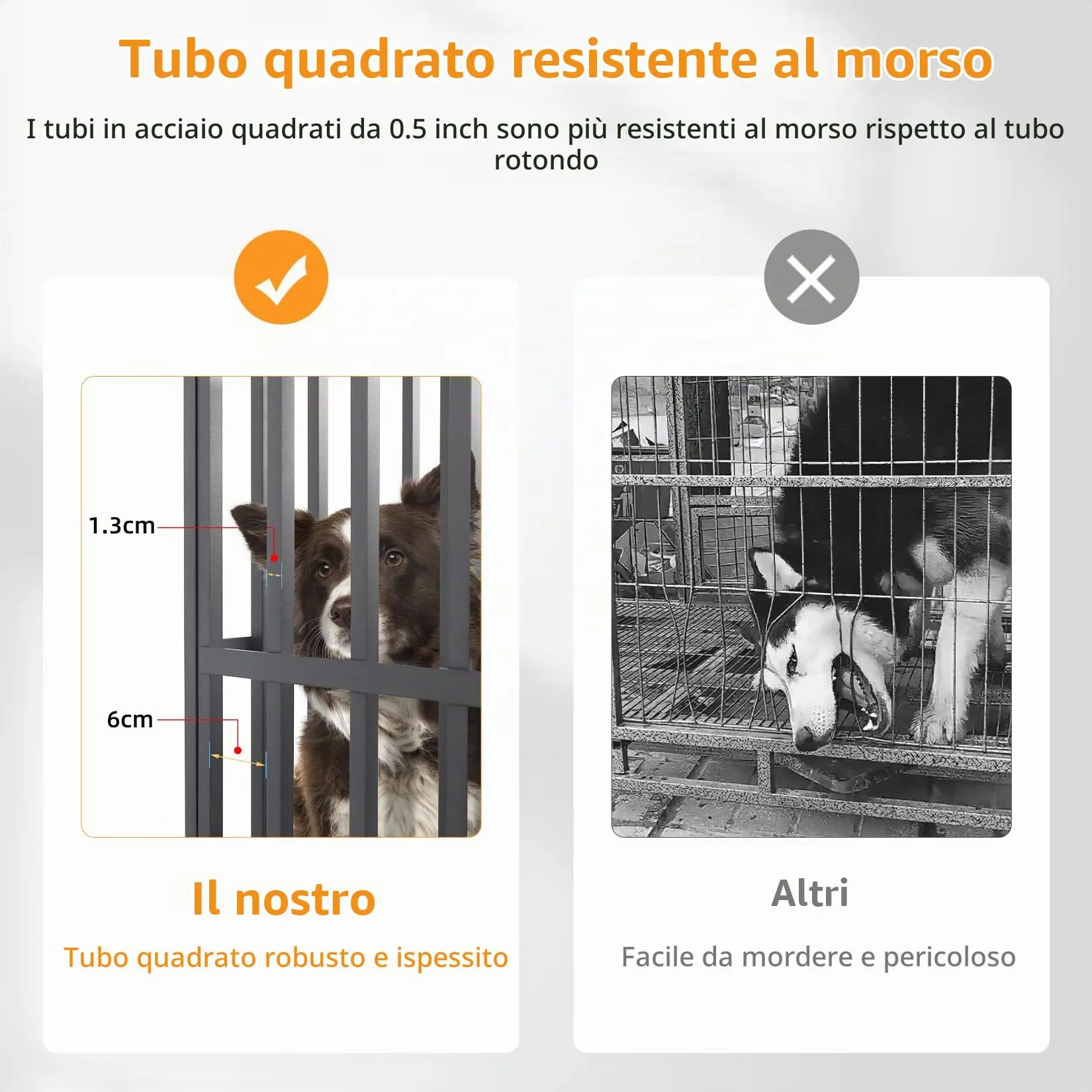 XXL Gabbia Robusta per cani Antimorso Taglia Grande Kennel Cane con Ruote - immagine 6
