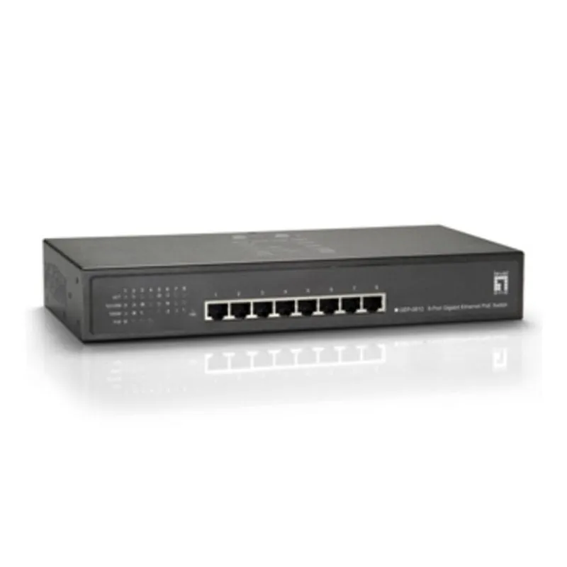 Switch Gigabit Ethernet PoE LevelOne 8 porte 61.6W 802.3at - immagine 1