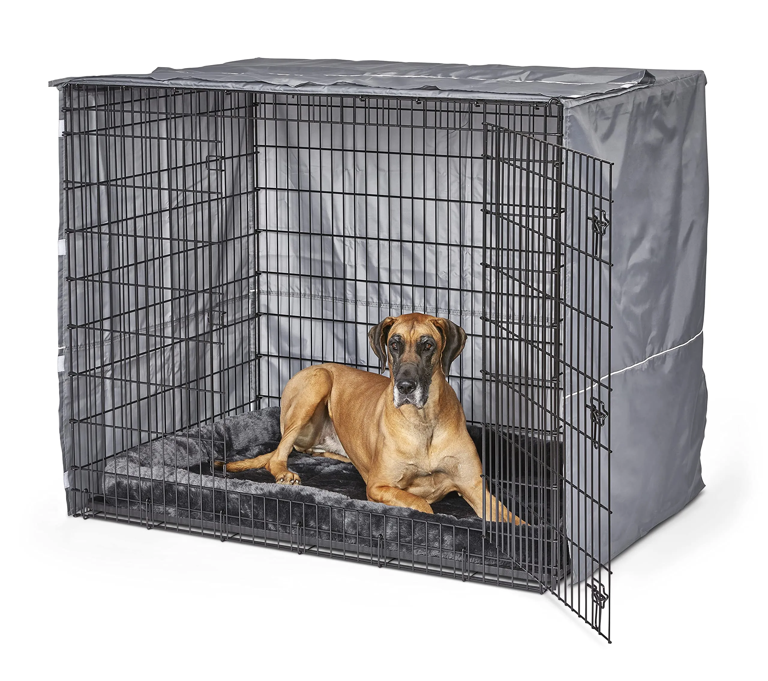 New World Copertura per gabbia per cani XXL, in poliestere, adatta alla maggior parte delle gabbie giganti da 137 cm, lavabile in lavatrice, riduce l'abbaiare e la masticazione - immagine 3