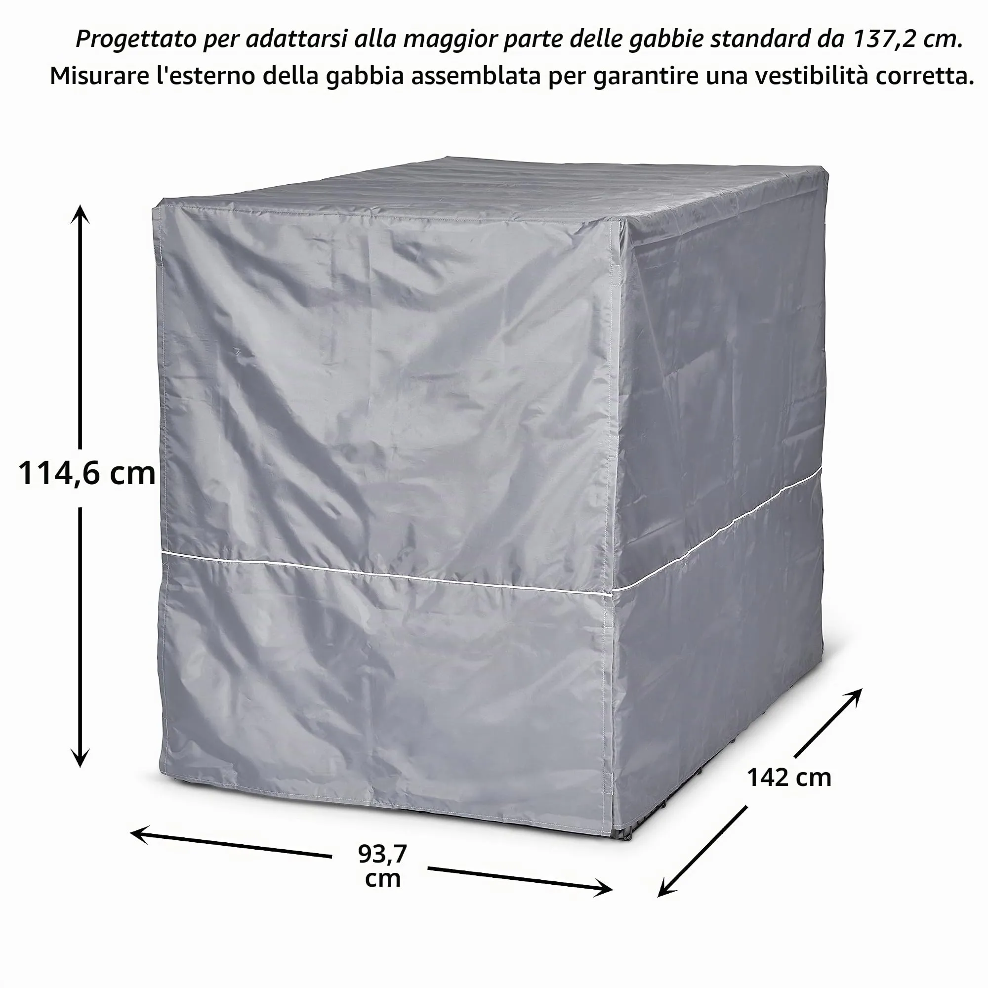 New World Copertura per gabbia per cani XXL, in poliestere, adatta alla maggior parte delle gabbie giganti da 137 cm, lavabile in lavatrice, riduce l'abbaiare e la masticazione - immagine 8