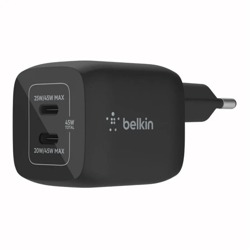 Caricatore Belkin BoostCharge Pro 2 Porte USB-C 45W Nero - immagine 1