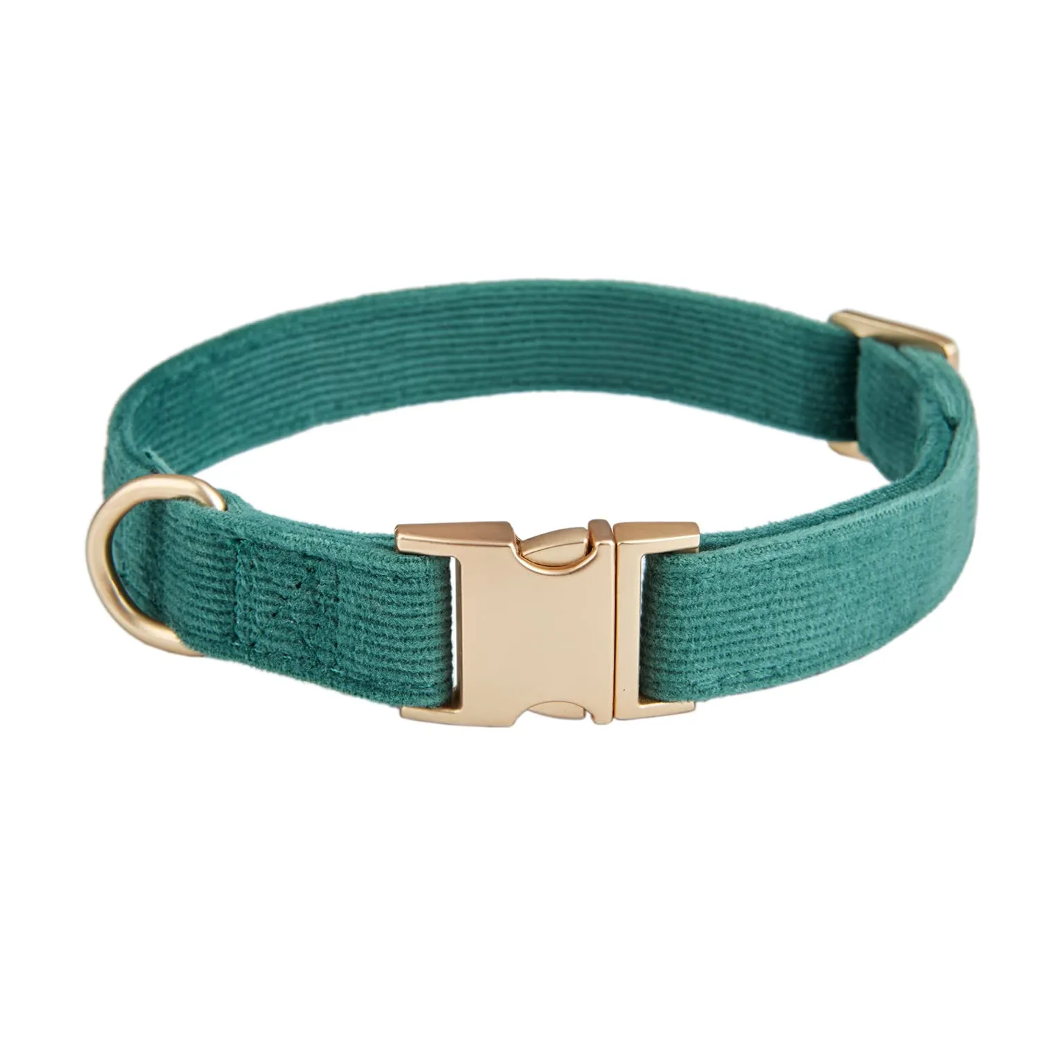 YUDOTE Collare per cani ultra morbido in velluto a coste di cotone naturale realizzato per cani di taglia grande con pelle sensibile, verde bottiglia - immagine 7
