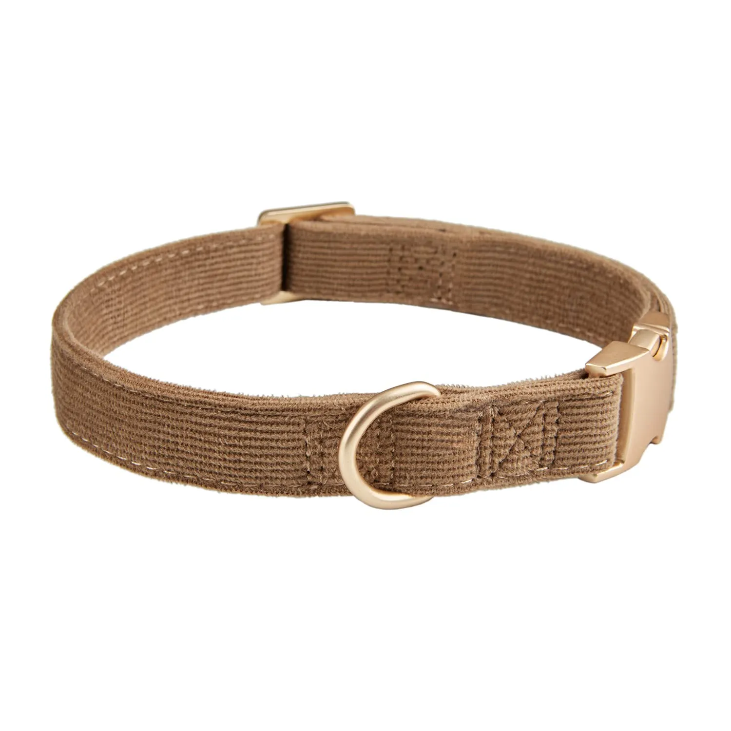 YUDOTE Collare per cani ultra morbido in velluto a coste di cotone naturale realizzato per cani di taglia media con pelle sensibile, marrone caffè - immagine 6