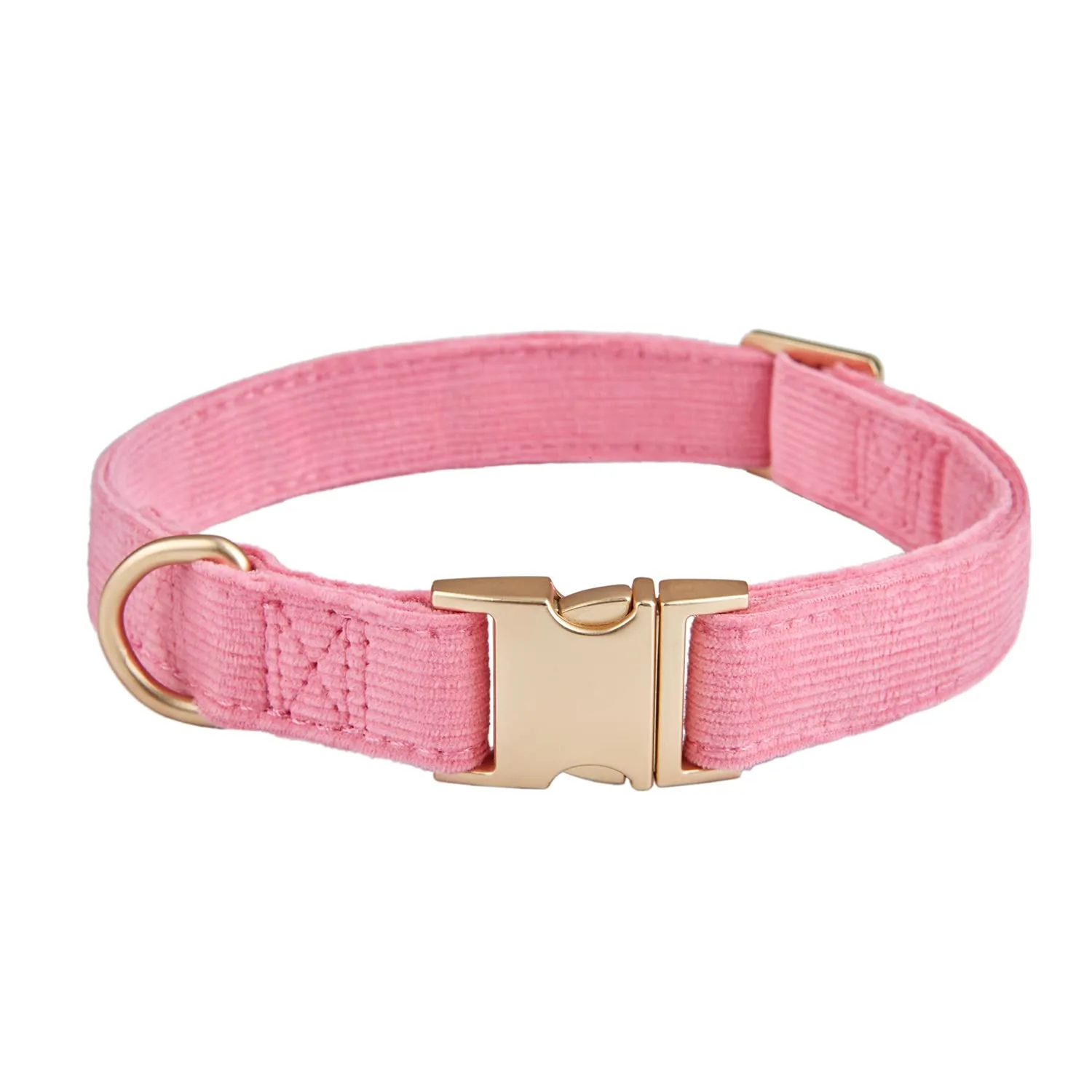 YUDOTE Collare per cani ultra morbido in velluto a coste di cotone naturale realizzato per cani di piccola taglia con pelle sensibile, rosa - immagine 1