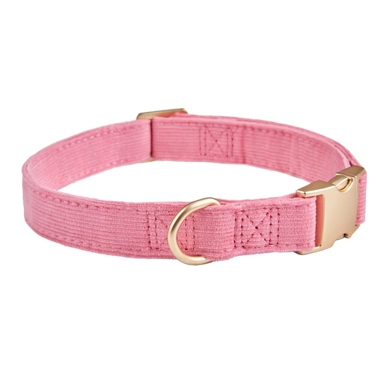 YUDOTE Collare per cani ultra morbido in velluto a coste di cotone naturale realizzato per cani di piccola taglia con pelle sensibile, rosa - immagine 5