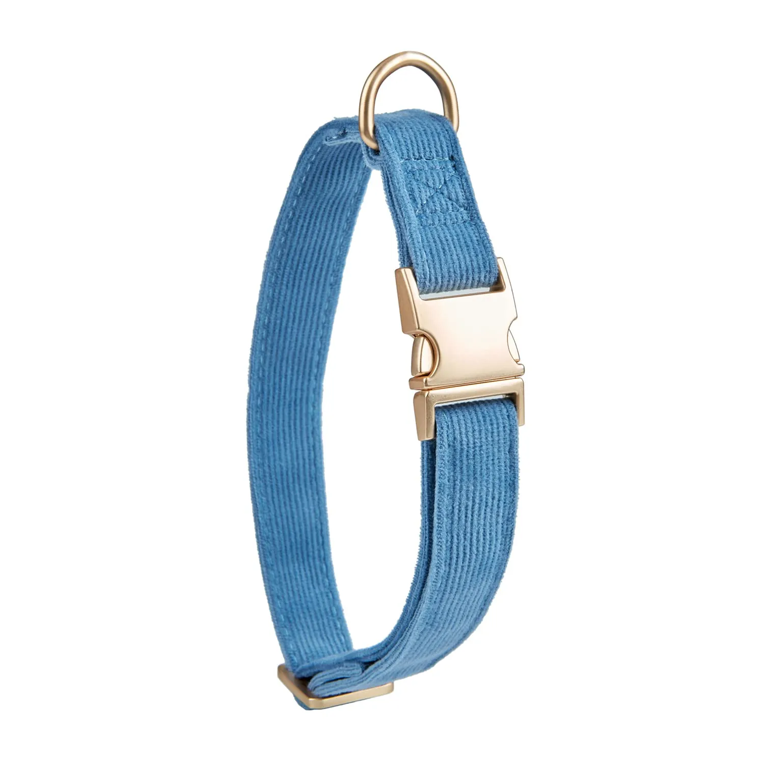 YUDOTE Collare per cani ultra morbido in velluto a coste di cotone naturale realizzato per cani di taglia media con pelle sensibile, blu-grigio - immagine 5