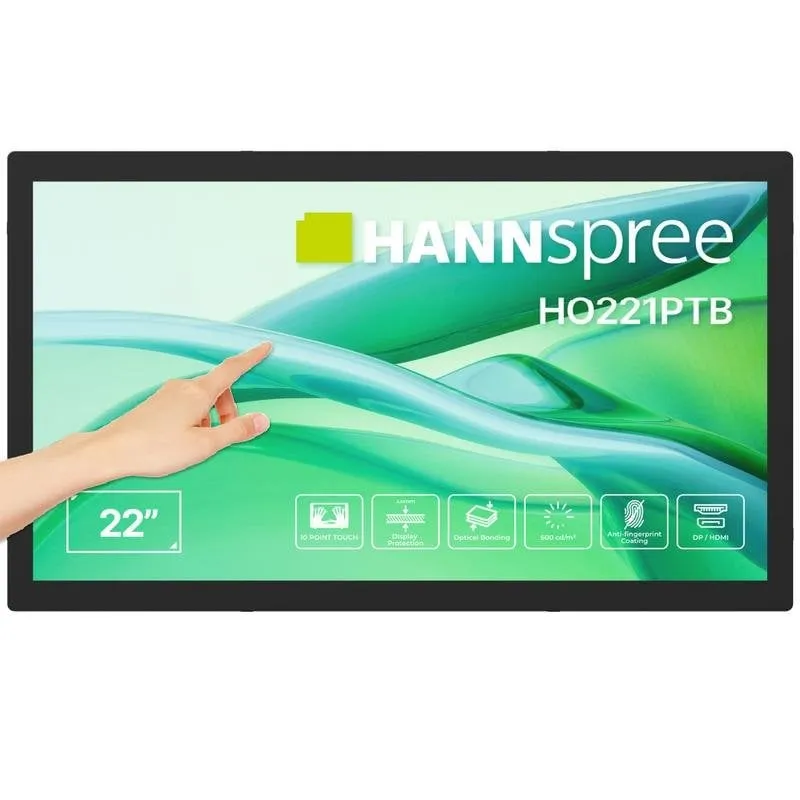 Monitor PC Hannspree HO221PTB 21,5" FullHD LCD Touch 600 nits Altoparlanti 14ms - immagine 1