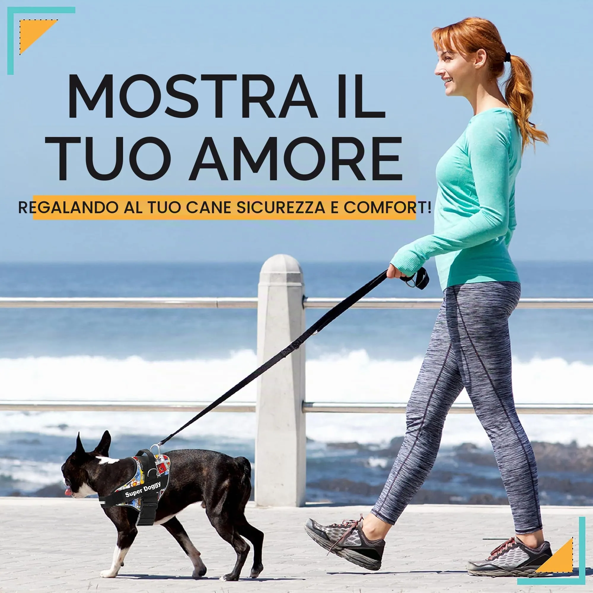 SUPER DOGGY Pettorina Cane Personalizzata con Nome – Antitrazione, Riflettente e Regolabile – Include 2 Targhette Velcro - Taglia Piccola, Media e Grande (S 6-14KG, Cómic) - immagine 5