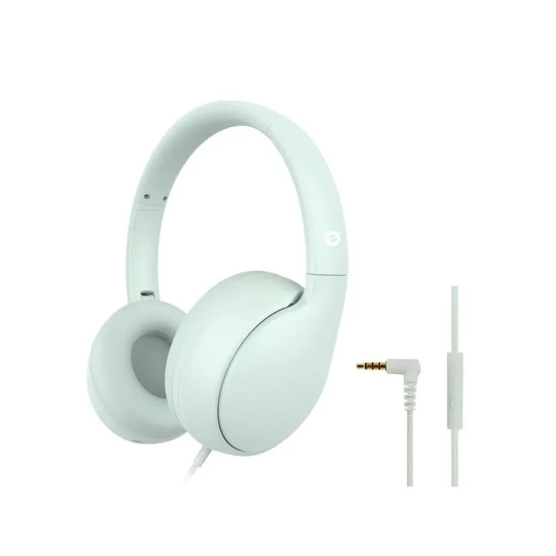 Auricolari Conceptronic PARRIS04GT con cavo, microfono in-line, pieghevoli, verde chiaro - immagine 1