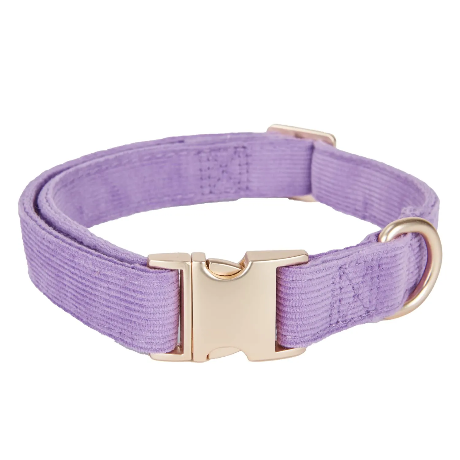 YUDOTE Collare per cani ultra morbido in velluto a coste di cotone naturale realizzato per cani di taglia grande con pelle sensibile, lilla - immagine 1