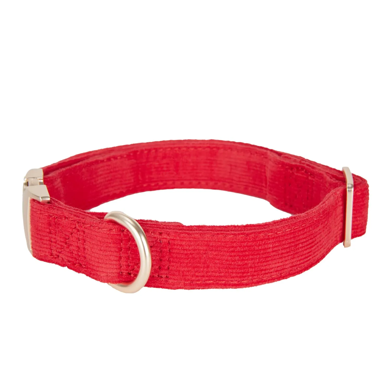 YUDOTE Collare per cani ultra morbido in velluto a coste di cotone naturale realizzato per cani di piccola taglia con pelle sensibile, rosso - immagine 6