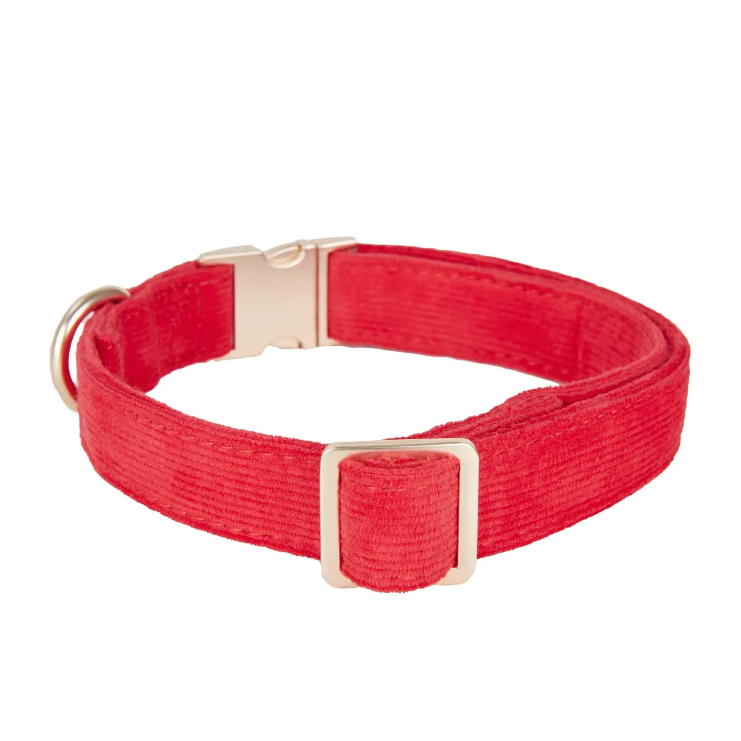 YUDOTE Collare per cani ultra morbido in velluto a coste di cotone naturale realizzato per cani di taglia media con pelle sensibile, rosso - immagine 7