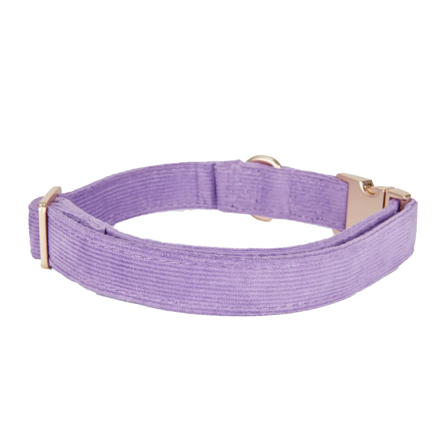 YUDOTE Collare per cani ultra morbido in velluto a coste di cotone naturale realizzato per cani di taglia media con pelle sensibile, lilla - immagine 6