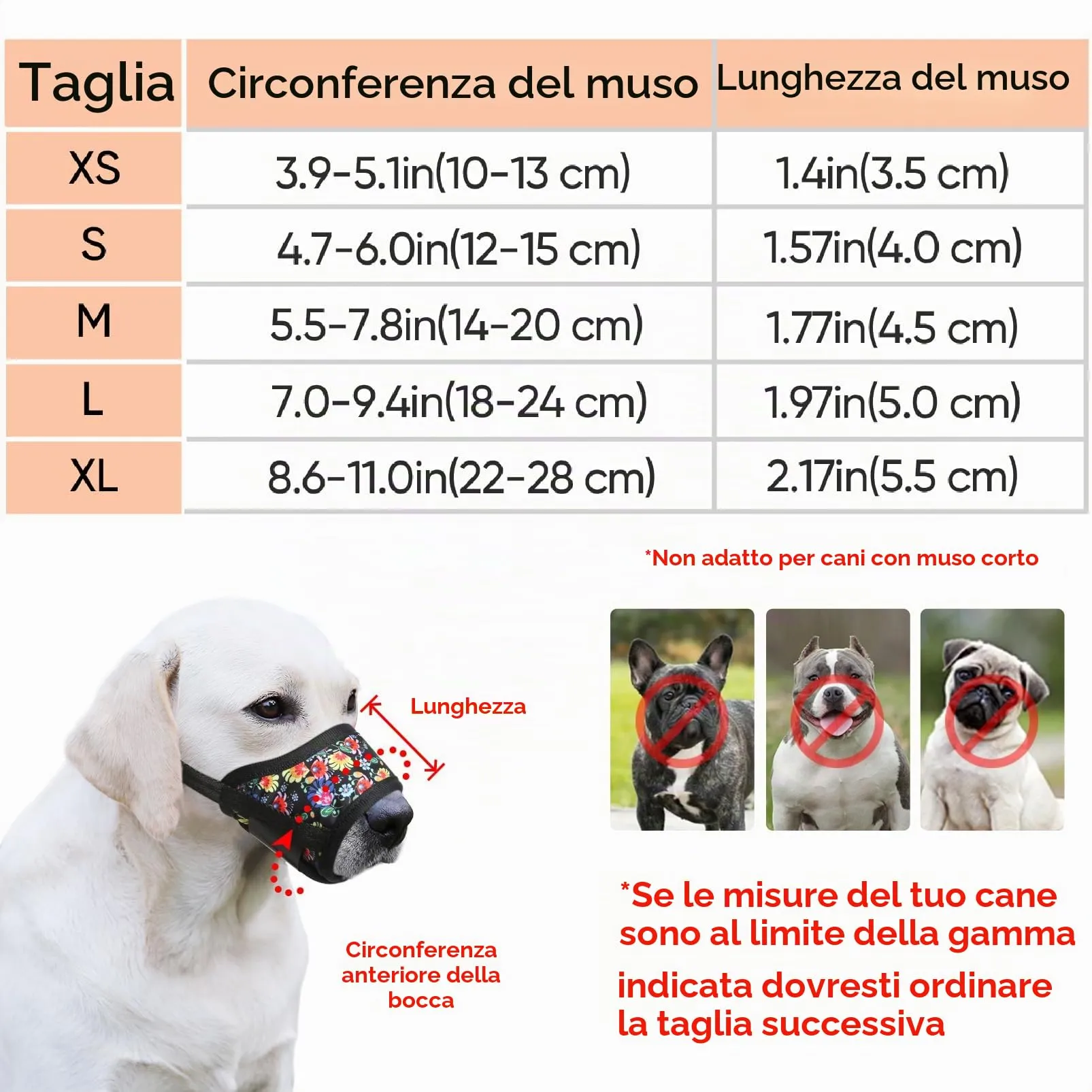 HEELE Museruola per Cane, Museruola Cane Taglia Media e Grande, in Morbido Nylon con Motivo Stampato, Antiabbaio e Antimorso, Regolabile, Fiori-Nero, L - immagine 3