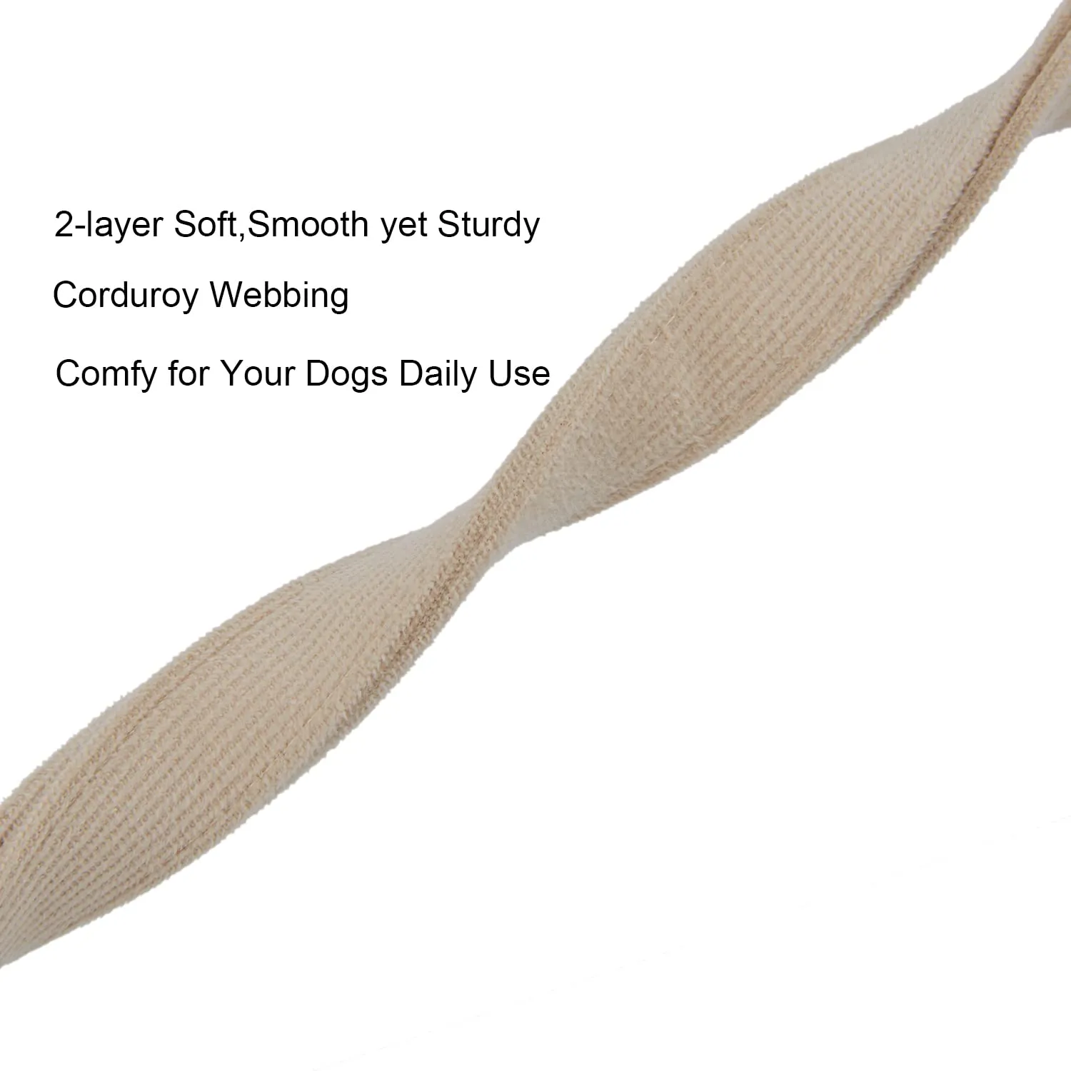 YUDOTE Collare per cani ultra morbido in velluto a coste di cotone naturale realizzato per cani di taglia grande con pelle sensibile, bianco crema - immagine 4