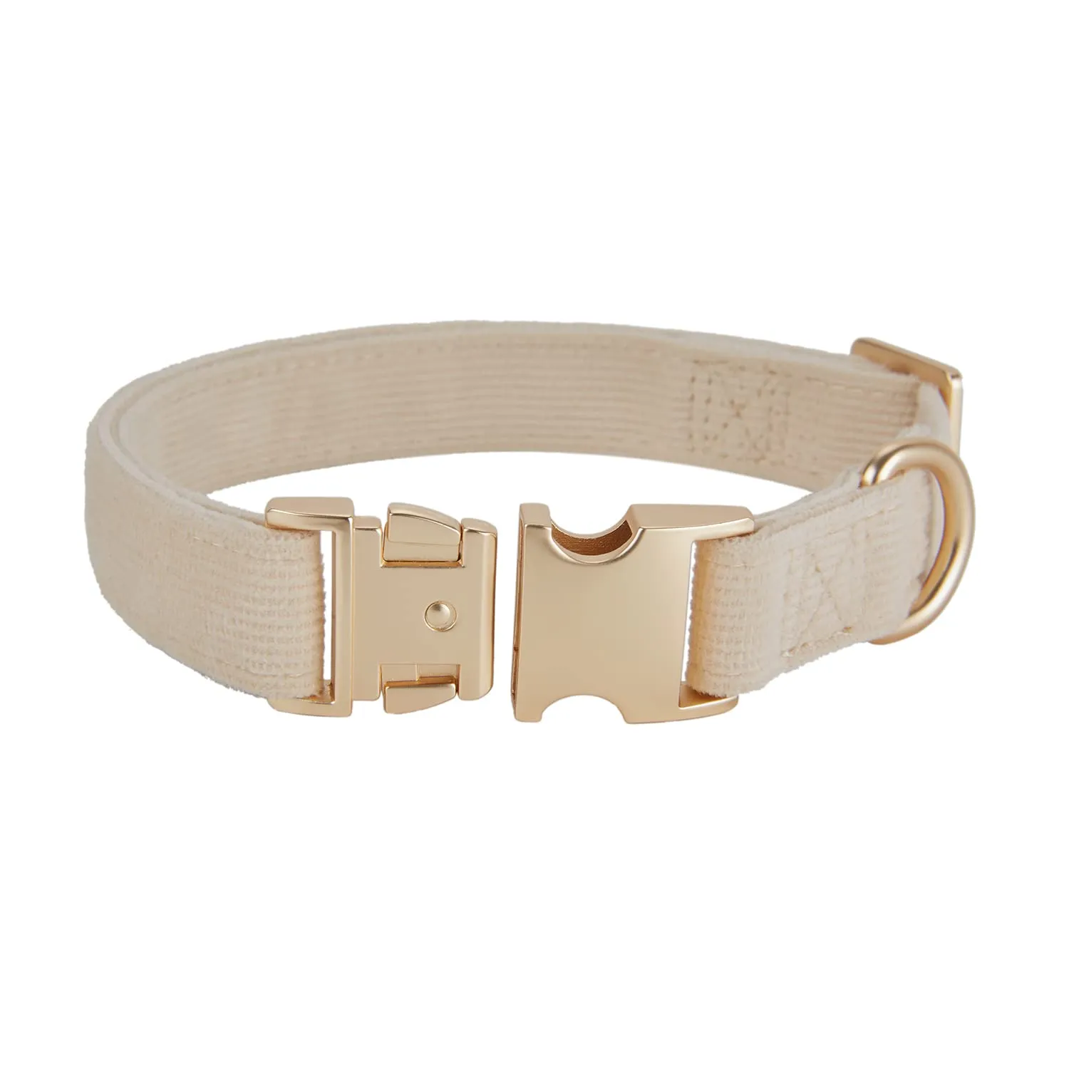 YUDOTE Collare per cani ultra morbido in velluto a coste di cotone naturale realizzato per cani di taglia grande con pelle sensibile, bianco crema - immagine 6
