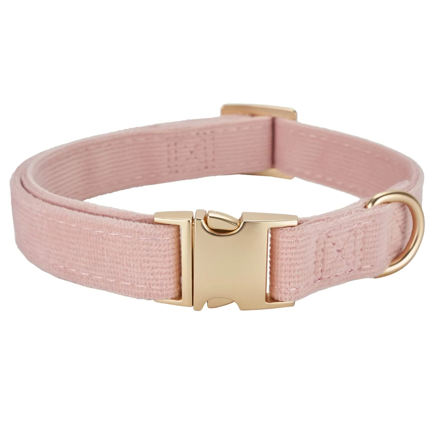 YUDOTE Collare per cani ultra morbido in velluto a coste di cotone naturale realizzato per cani di piccola taglia con pelle sensibile, rosa antico - immagine 1