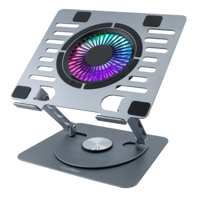 Base refrigerante Coolbox CoolAir 1VRGB con ventola e illuminazione RGB per laptop fino a 17 pollici - immagine 1