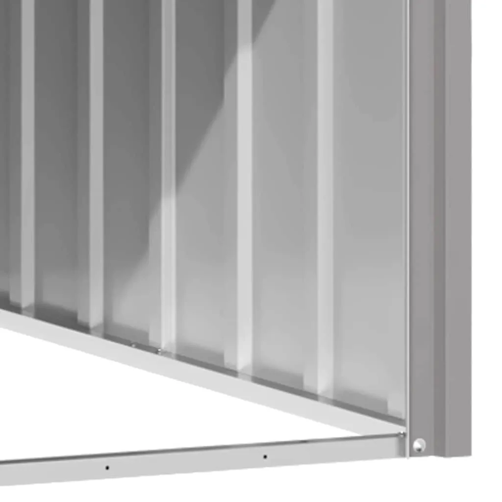 vidaXL Casetta per Cani Grigio 116,5x103x81,5 cm Acciaio Zincato - immagine 5