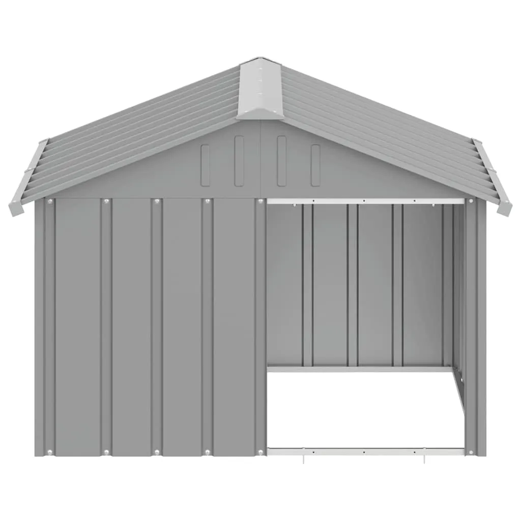 vidaXL Casetta per Cani Grigio 116,5x103x81,5 cm Acciaio Zincato - immagine 6