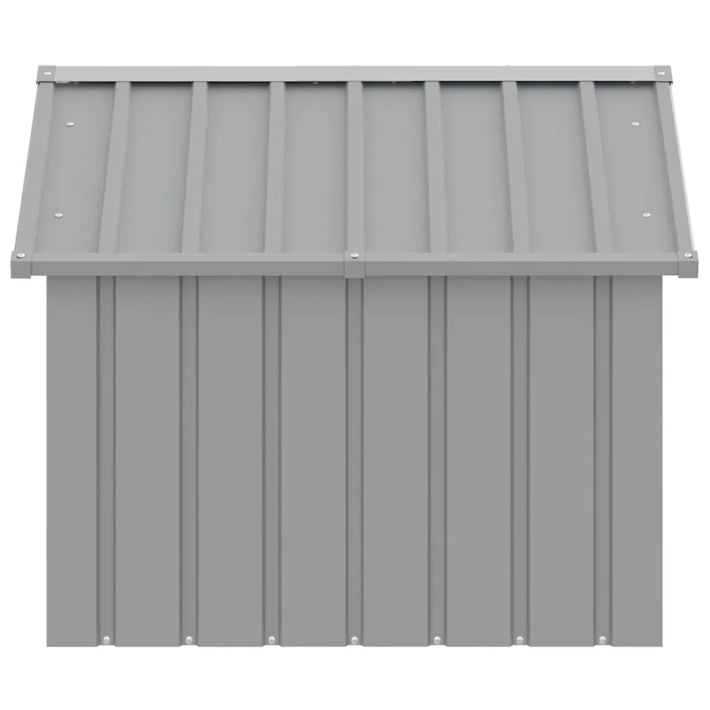 vidaXL Casetta per Cani Grigio 116,5x103x81,5 cm Acciaio Zincato - immagine 7