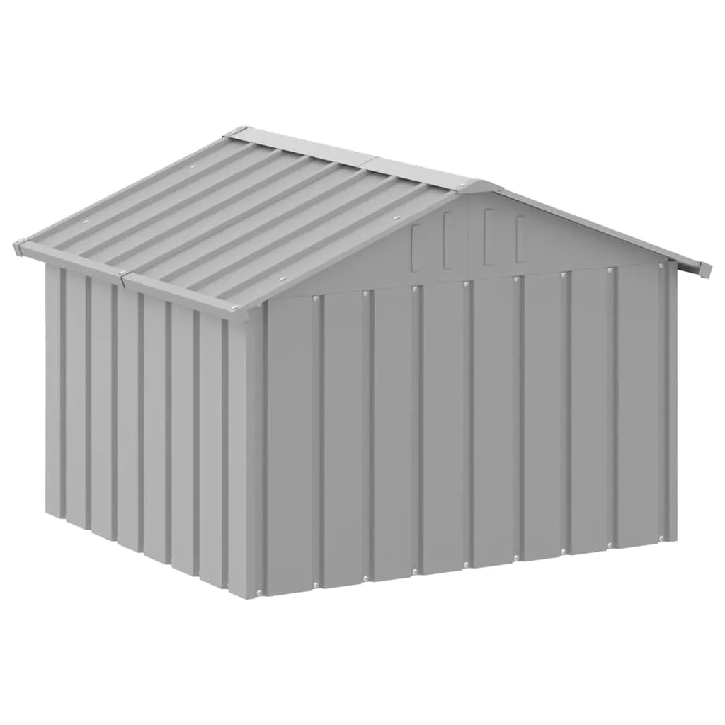 vidaXL Casetta per Cani Grigio 116,5x103x81,5 cm Acciaio Zincato - immagine 8