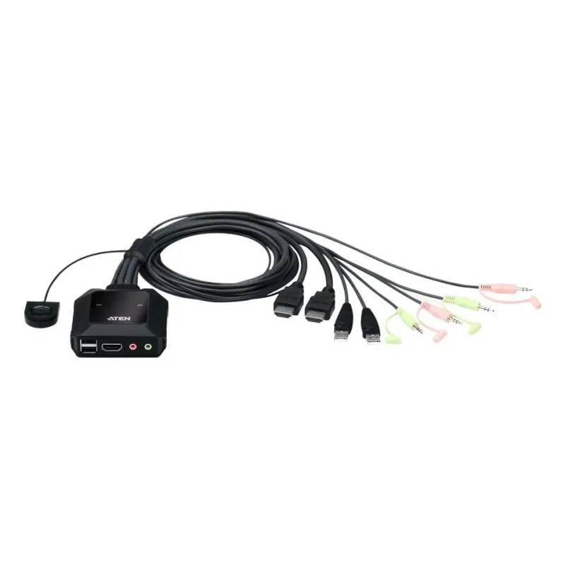 Switch KVM Aten USB 4K HDMI 2 porte con selettore remoto - immagine 1