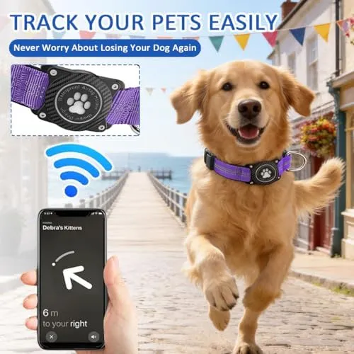Ytanest Collare Airtag Apple per Cani, Supporto Luminoso 100% Impermeabile Collarino Compatibile con GPS Air Tag Riflettente Regolabile - immagine 2