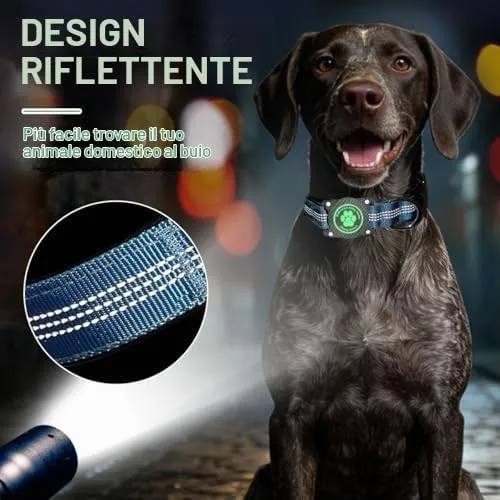 Ytanest Collare Airtag Apple per Cani, Supporto Luminoso 100% Impermeabile Collarino Compatibile con GPS Air Tag Riflettente Regolabile, Blu, S - immagine 4