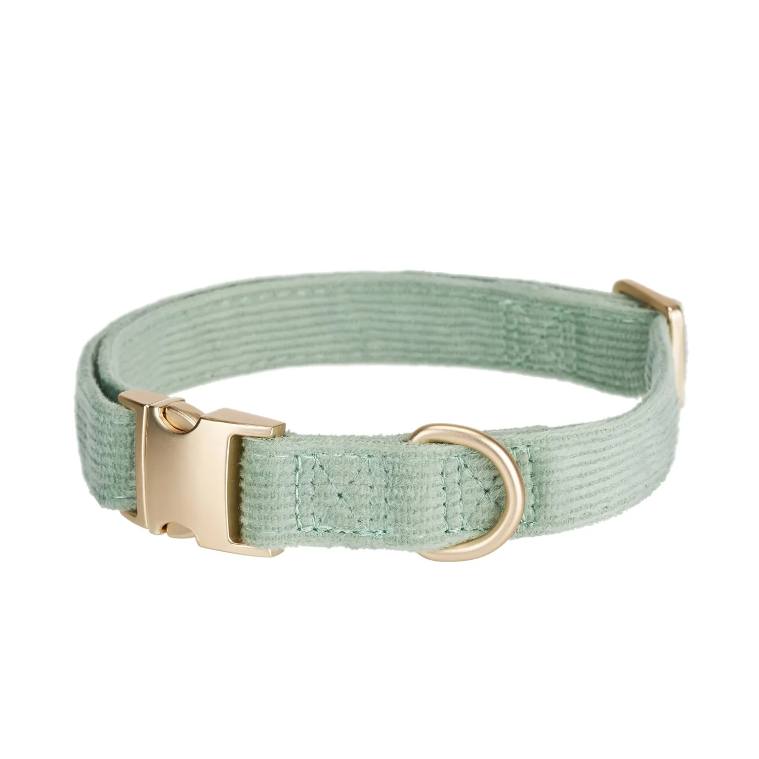 YUDOTE Collare per cani ultra morbido in velluto a coste di cotone naturale realizzato per cani di taglia grande con pelle sensibile, verde salvia - immagine 5