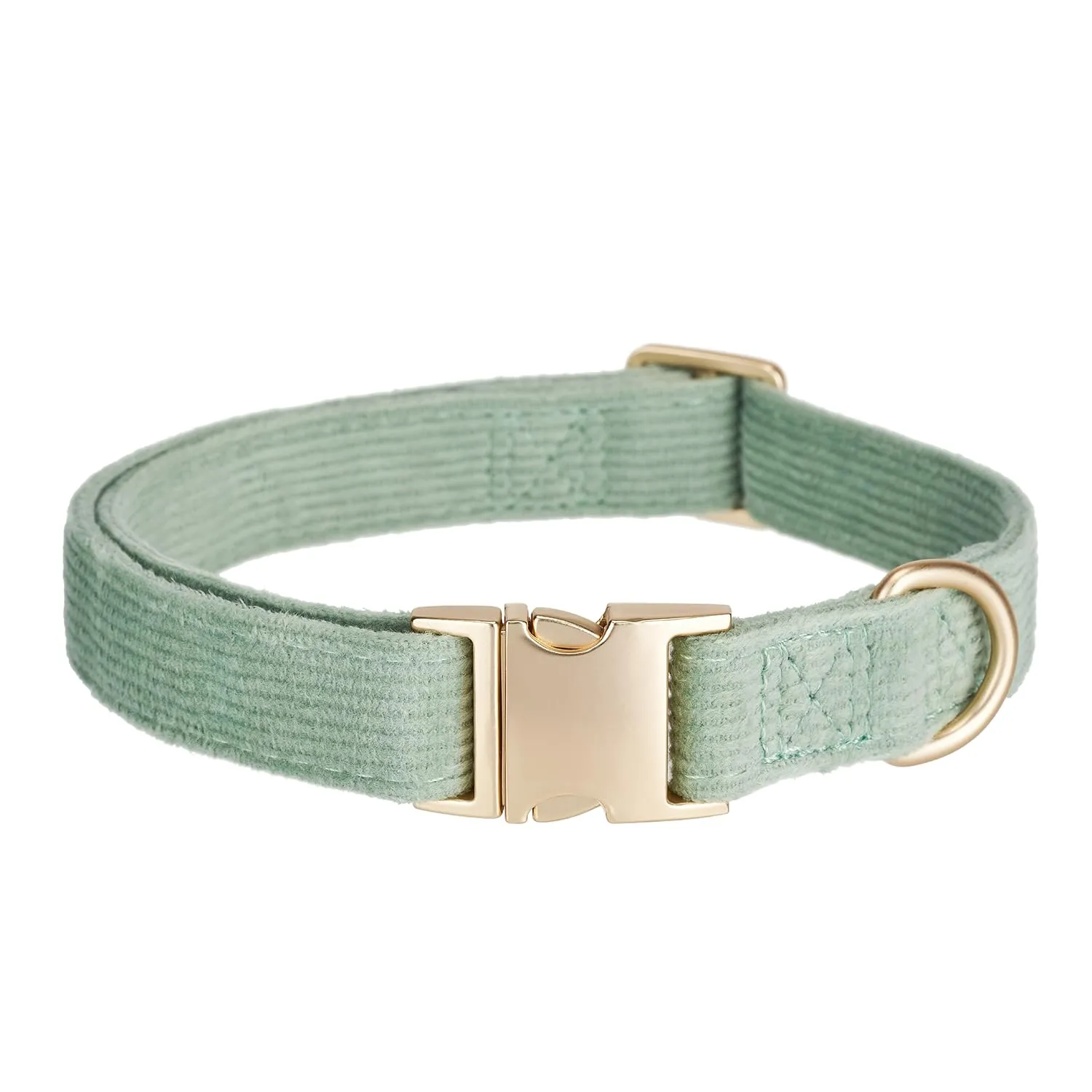 YUDOTE Collare per cani ultra morbido in velluto a coste di cotone naturale realizzato per cani di piccola taglia con pelle sensibile, verde salvia - immagine 1