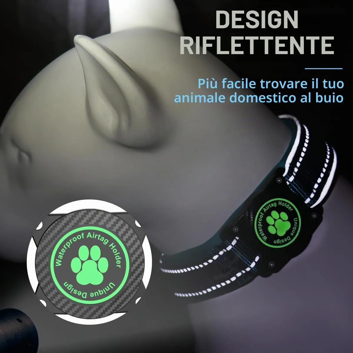 Ytanest Collare per Cani Airtag Supporto GPS 100% Impermeabile Apple Air Tag Integrato per Cani di Piccola Taglia e Grande - immagine 5
