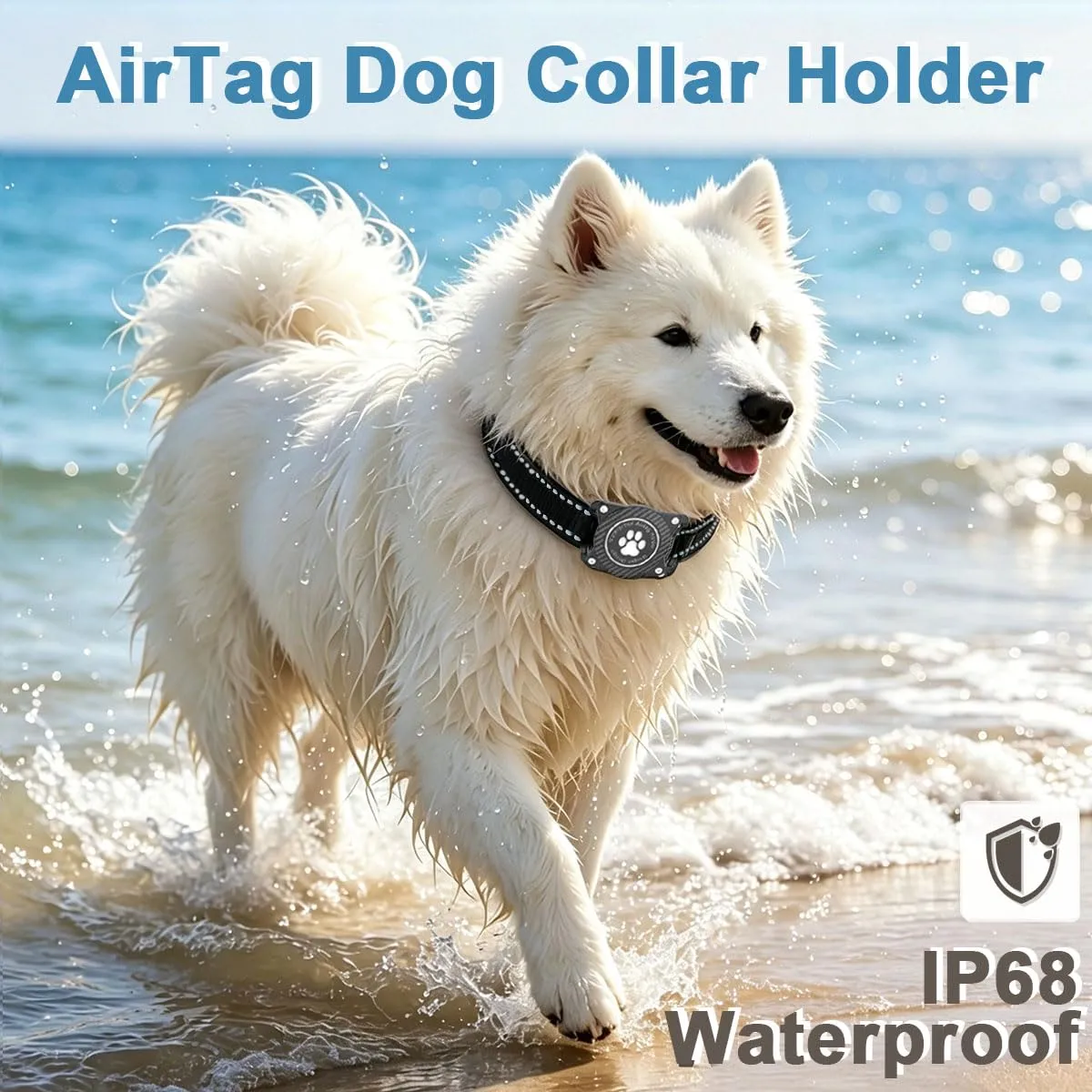Ytanest Collare per Cani Airtag Supporto GPS 100% Impermeabile Apple Air Tag Integrato per Cani di Piccola Taglia e Grande - immagine 2
