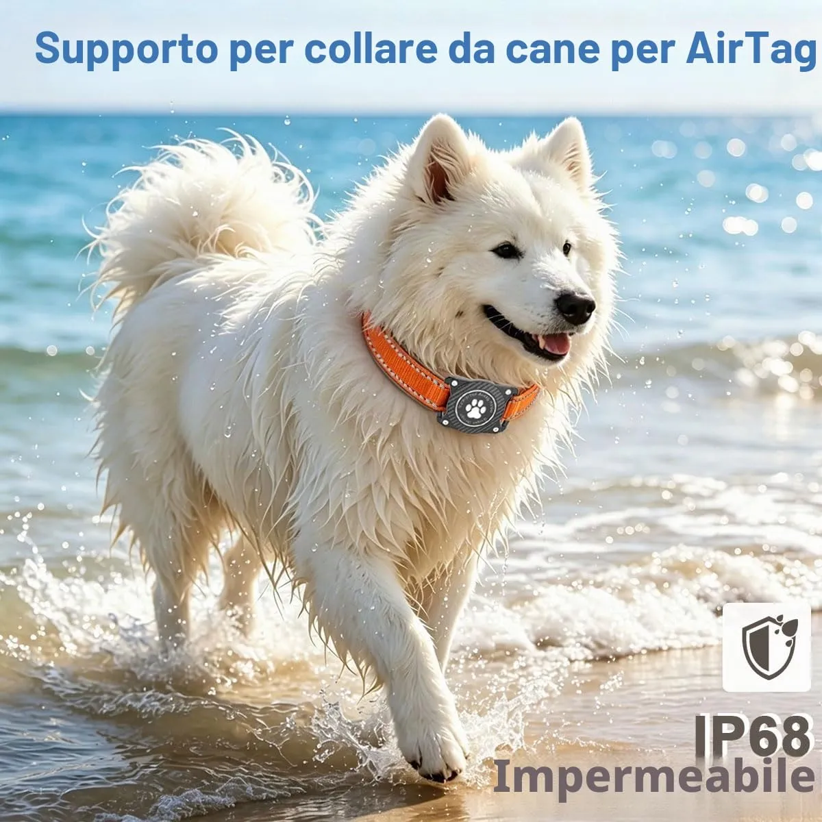 Ytanest Collare per Cani Airtag Supporto GPS 100% Impermeabile Apple Air Tag Integrato per Cani di Piccola Taglia e Grande - immagine 2