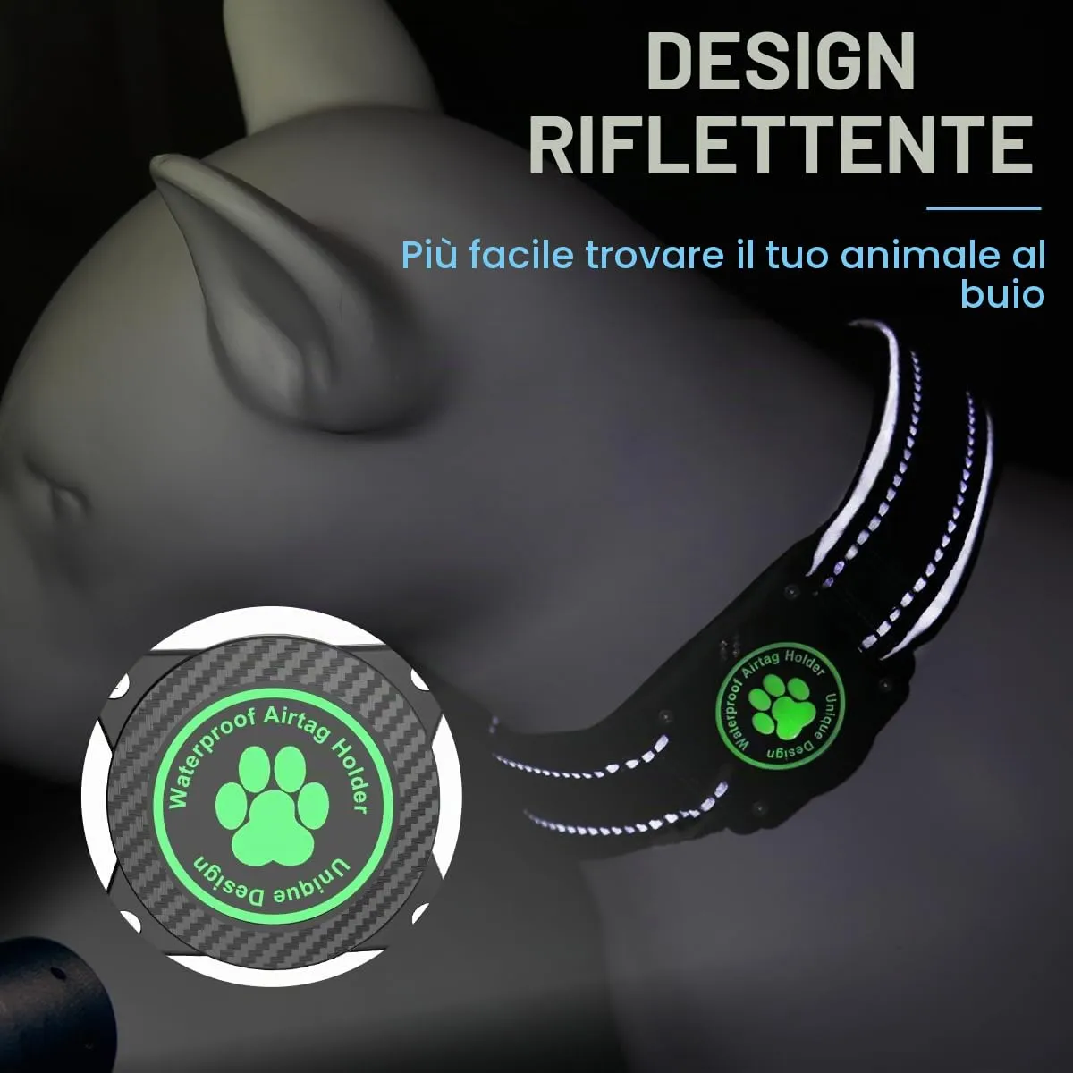 Ytanest Collare per Cani Airtag Supporto GPS 100% Impermeabile Apple Air Tag Integrato per Cani di Piccola Taglia e Grande - immagine 5