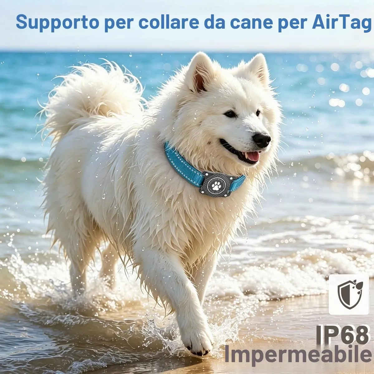 Ytanest Collare per Cani Airtag Supporto GPS 100% Impermeabile Apple Air Tag Integrato per Cani di Piccola Taglia e Grande - immagine 2