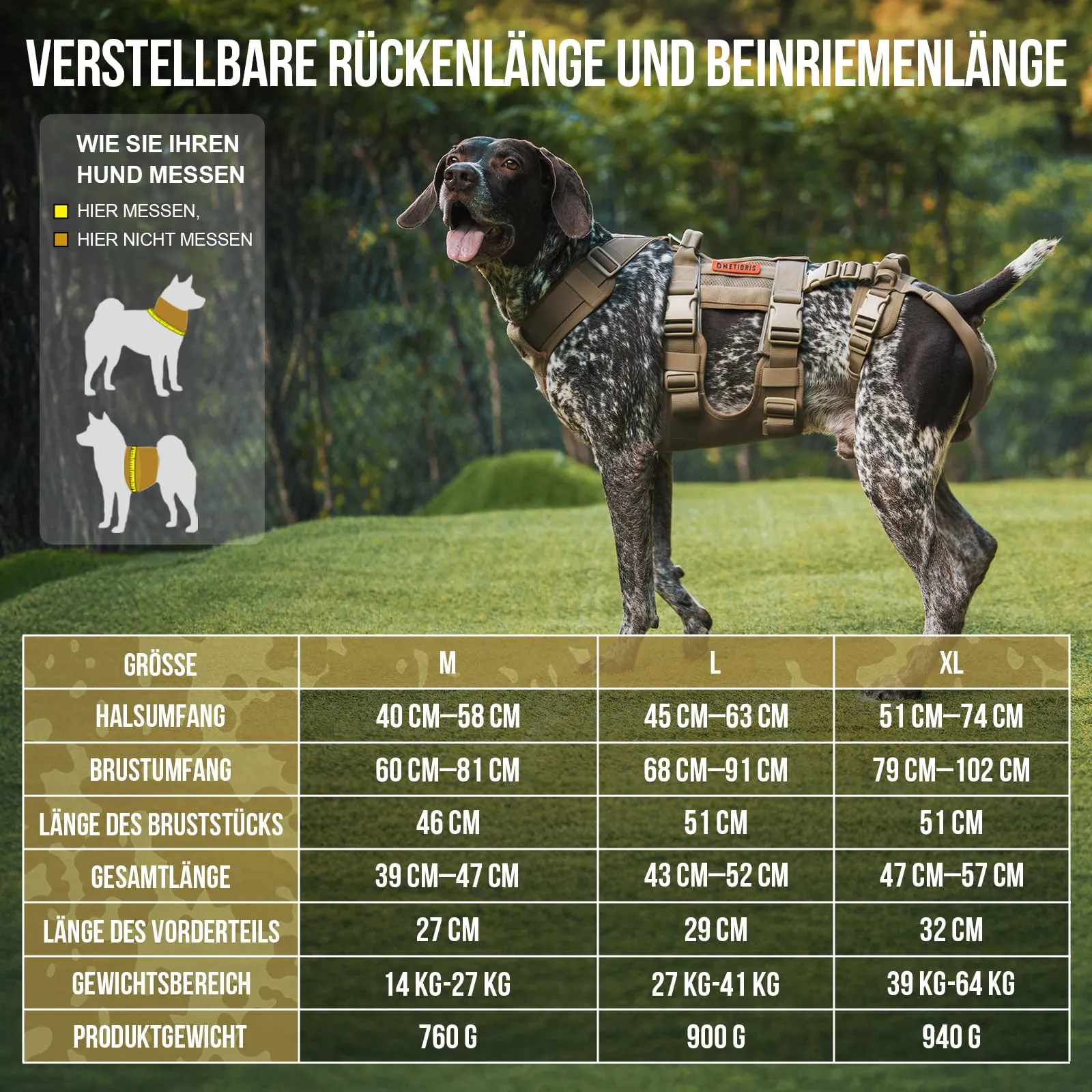 OneTigris Pettorina per cani, SKYEWALKER Supporto Imbracatura regolabile con 2 manici per supporto e riabilitazione, adatta per cani di taglia media e grande, marrone, L - immagine 2