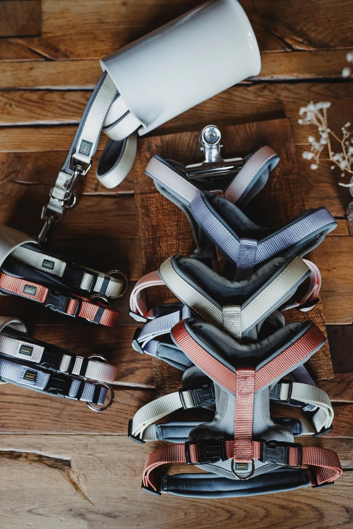 HUNTER Guinzaglio regolabile NEOPREN, colore: grigio pesca, nylon resistente, possibilità di regolazione 3 volte, imbottitura in neoprene morbida, ideale per tutti i giorni e allenamento, dimensioni: - immagine 3