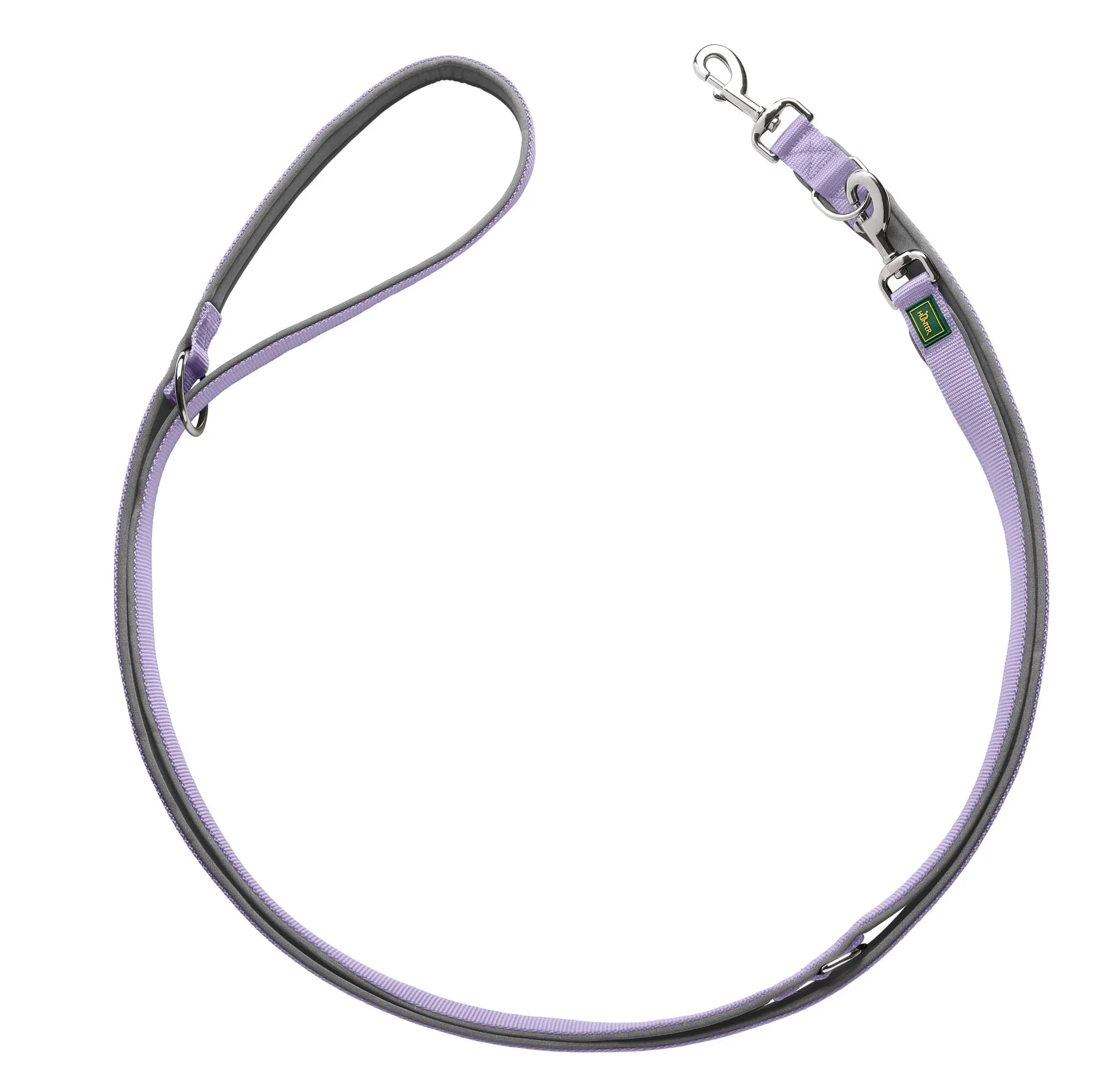 HUNTER Guinzaglio regolabile NEOPREN, colore: grigio lavanda, nylon resistente, possibilità di regolazione 3 volte, imbottitura in neoprene morbida, ideale per tutti i giorni e l'allenamento, - immagine 1