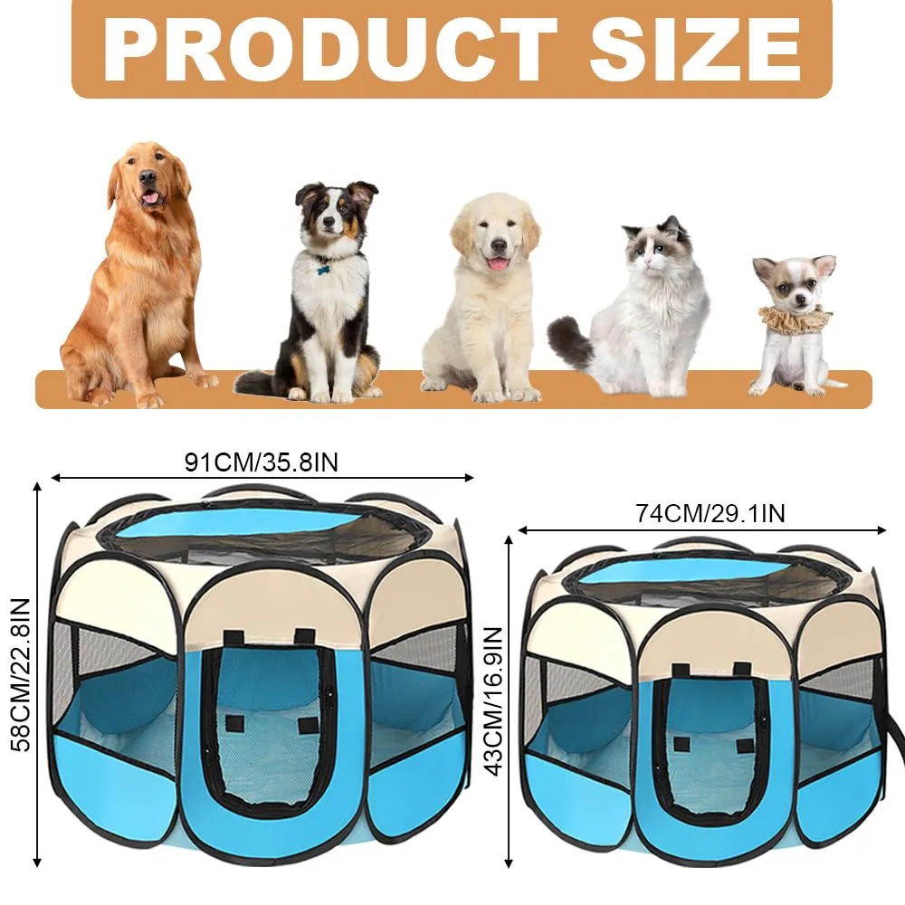 Lighterday Cucciolo Portatile che Corre,Box per Cane da Corsa Stabile Guscio Gatto Pieghevole,Cane Elastico in Tessuto Oxford Impermeabile,Cane Gabbia Per Gatto,Cane,Caneconiglio(Rosa,L,8) - immagine 2