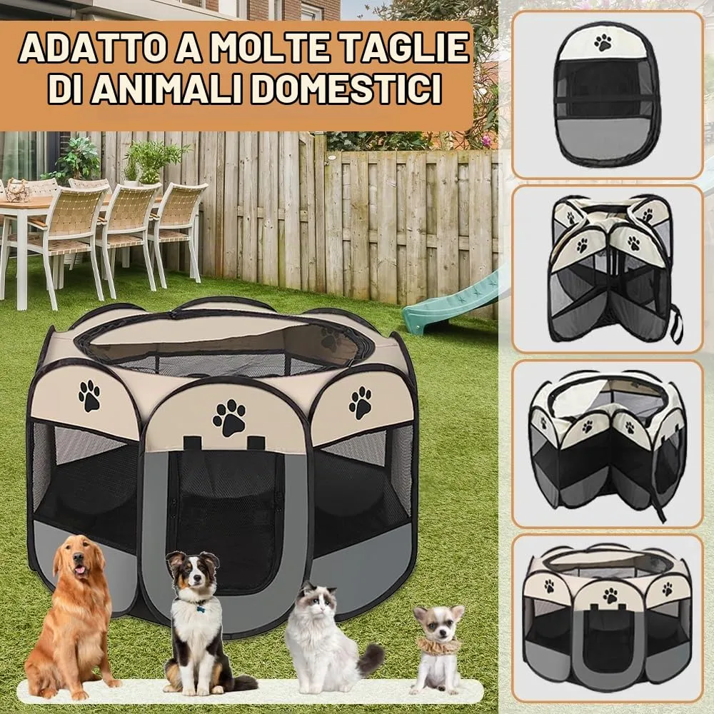 Lighterday Cucciolo Portatile che Corre,Box per Cane da Corsa Stabile Guscio Gatto Pieghevole,Cane Elastico in Tessuto Oxford Impermeabile,Cane Gabbia Per Gatto,Cane,Caneconiglio(Rosa,L,8) - immagine 4