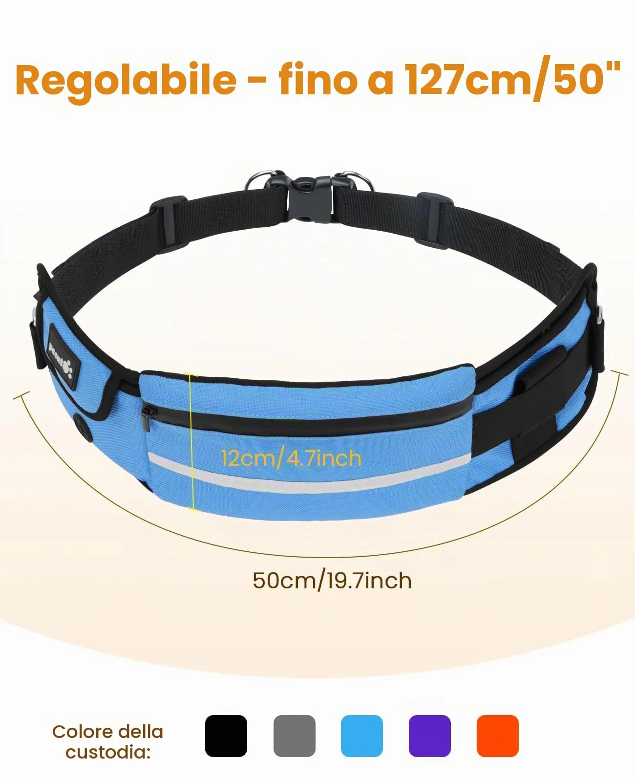 Pecute Guinzaglio Mani Libere Elastico Ammortizzante per Cani - immagine 9